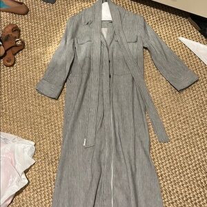 Rag & Bone Black and White Striped Robe